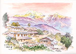 尼泊爾山景_賴英澤 繪_A Mountain Scenery of Nepal